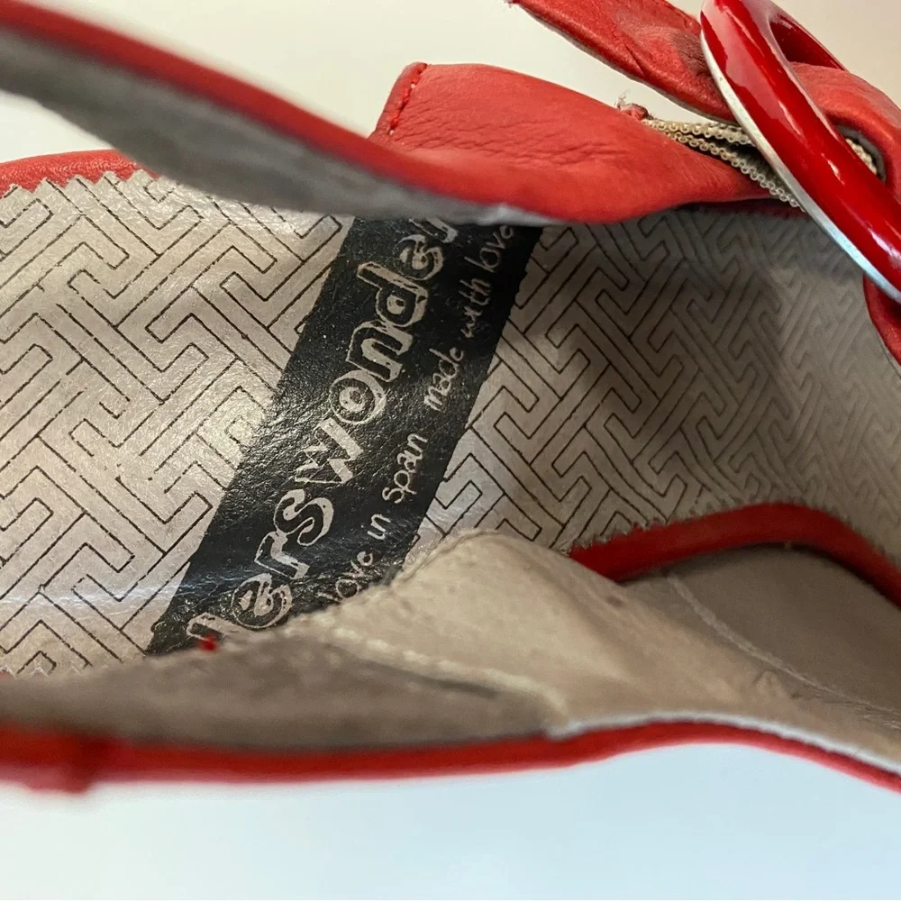 Wonders Mary Jane Heels, Red Leather - Picture 5 of 5